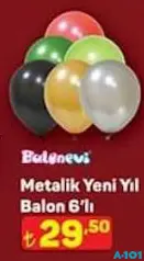 BALONEVİ METALİK YENİ YIL BALON 6'LI fiyat ve kampanya bilgisi